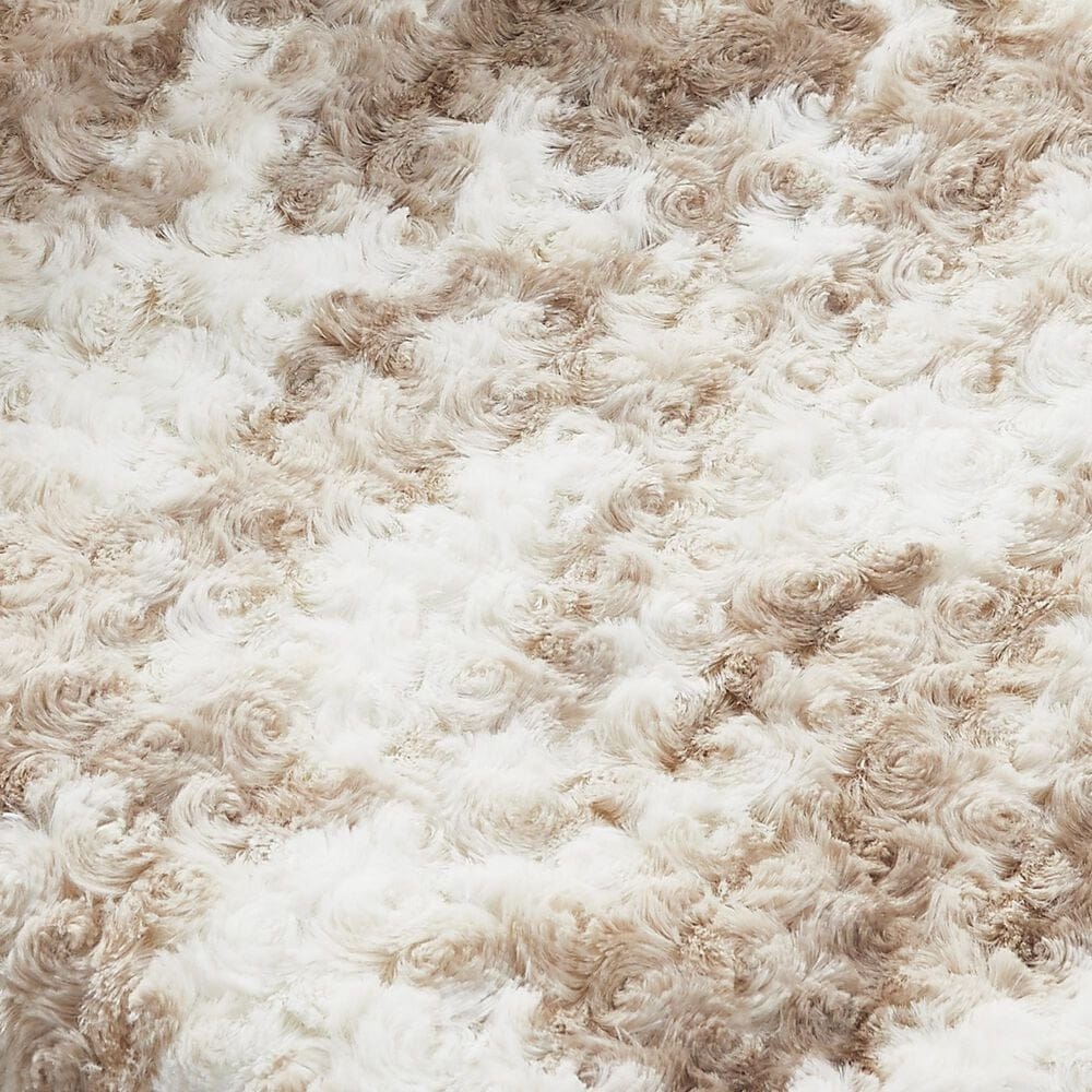 Duke Imports Root Beer Float Plush Throw in Brown, Beige and White, , large