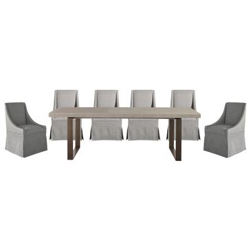 Furniture Worldwide Modern 7-Piece Dining Set in Quartz and Bronze, , large