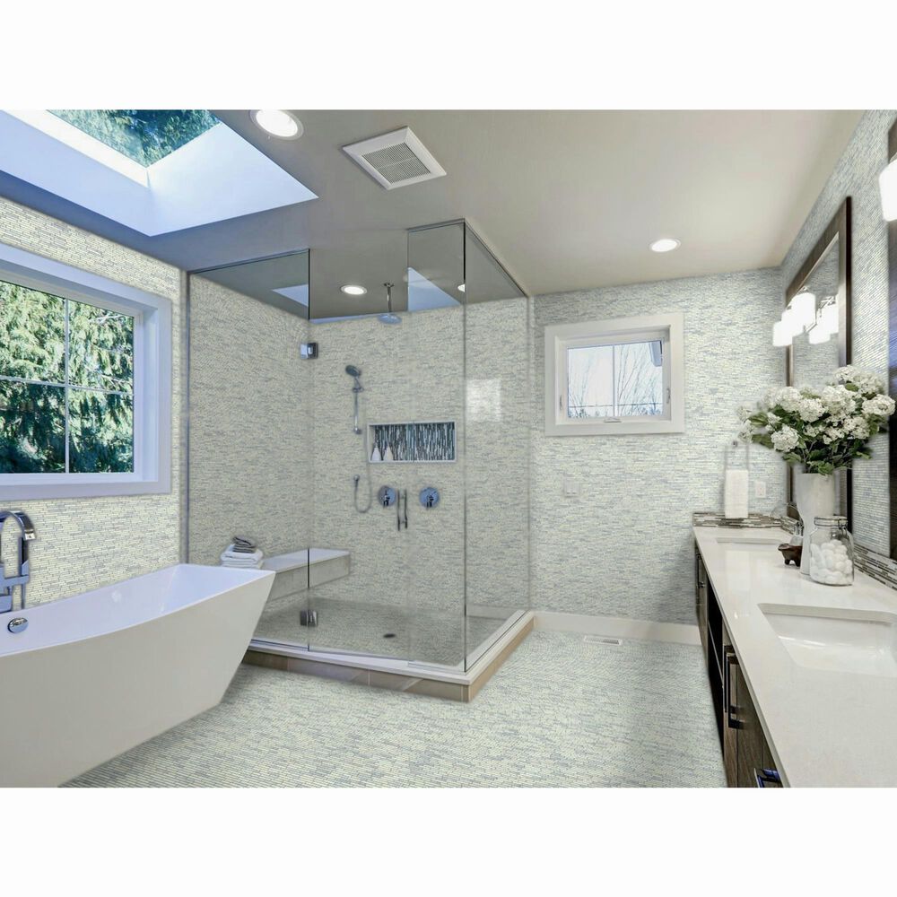Emser Winter Frost 12&quot; x 13&quot; Marble Mosaic Sheet, , large