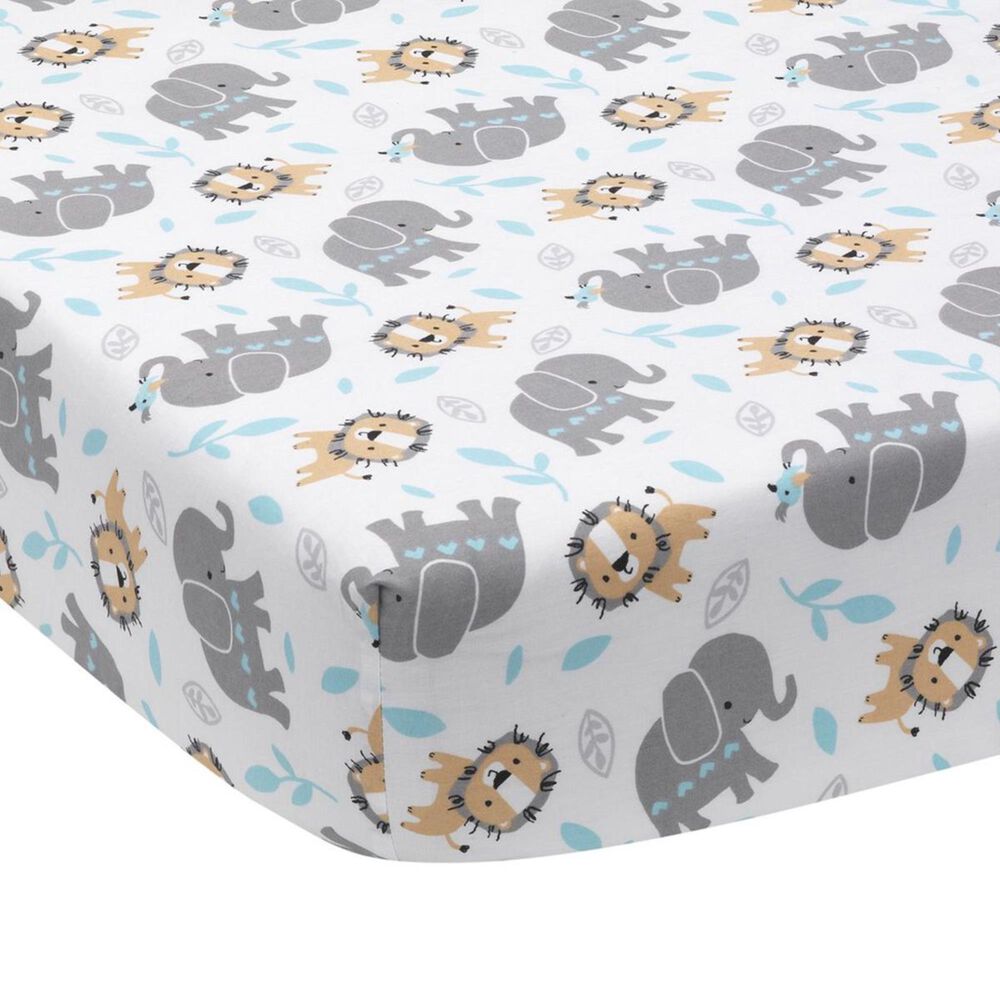 Lambs and Ivy Jungle Fun 3Piece Bedding Set in Gray, Blue and White