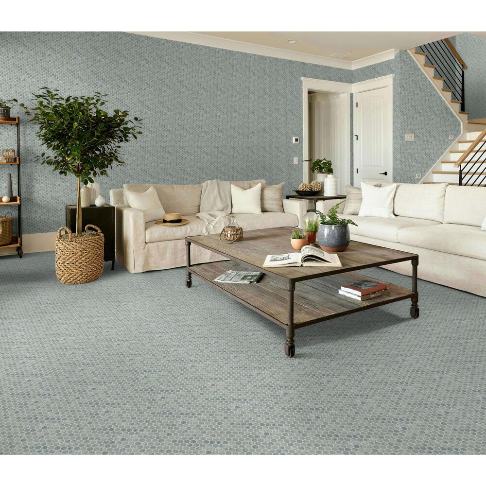 Shaw Embrace Ocean Wash 10.63" x 11.88" Glass Mosaic Sheet, , large