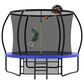 HOMLUX 10" Outdoor Trampoline with Basketball Hoop in Blue, , large