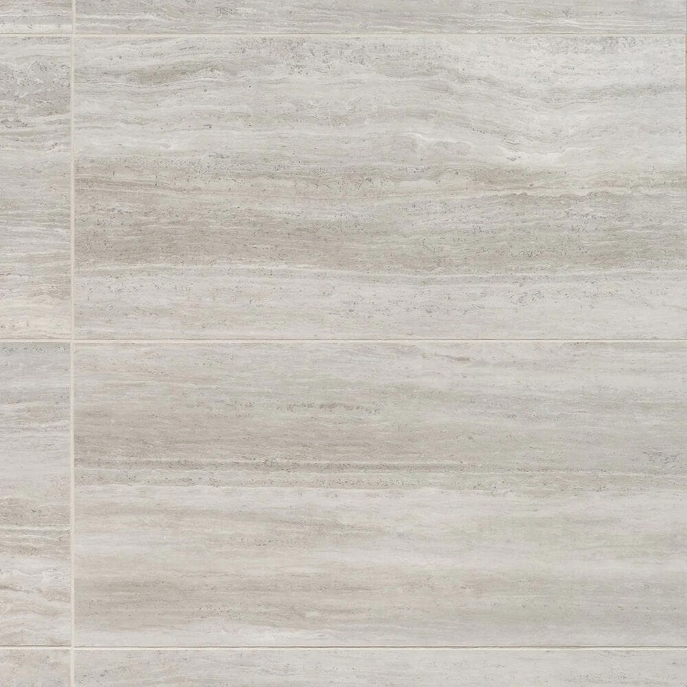Soho Studio Zenit Grigio Chiaro Gray 12" x 24" Travertine Look Matte Porcelain Tile, , large