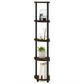 HOMLUX 5-Tier Modern Tall Corner Open Bookshelf in Amber Pine and Black, , large
