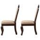 HOMLUX Chateau De Ville Side Chair with Diamond Pattern Fabric Upholstery in Espresso (Set of 2), , large