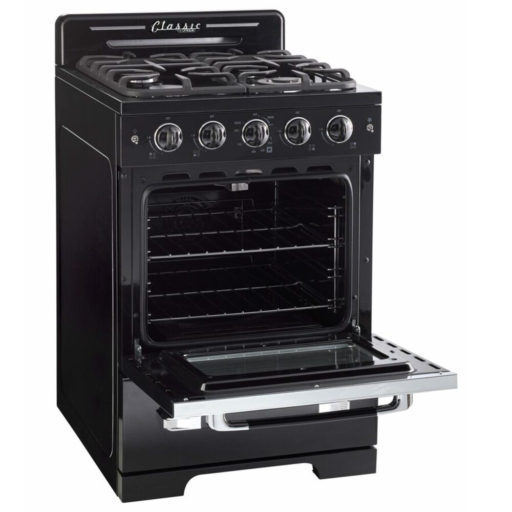 Unique Appliances Classic Retro 24" Compact Convection Gas Range in Midnight Black, , large