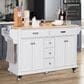 HOMLUX Kitchen Island Cart with Storage Cabinet in White, , large