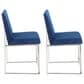 Lumisource Fuji Side Chair with Blue Cushion in Brushed Stainless Steel (Set of 2), , large