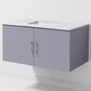 Lexora Home Geneva 36" Single Bathroom Vanity in Dark Grey with 2 cm White Carrara Marble Top and Rectangular Sink, , large