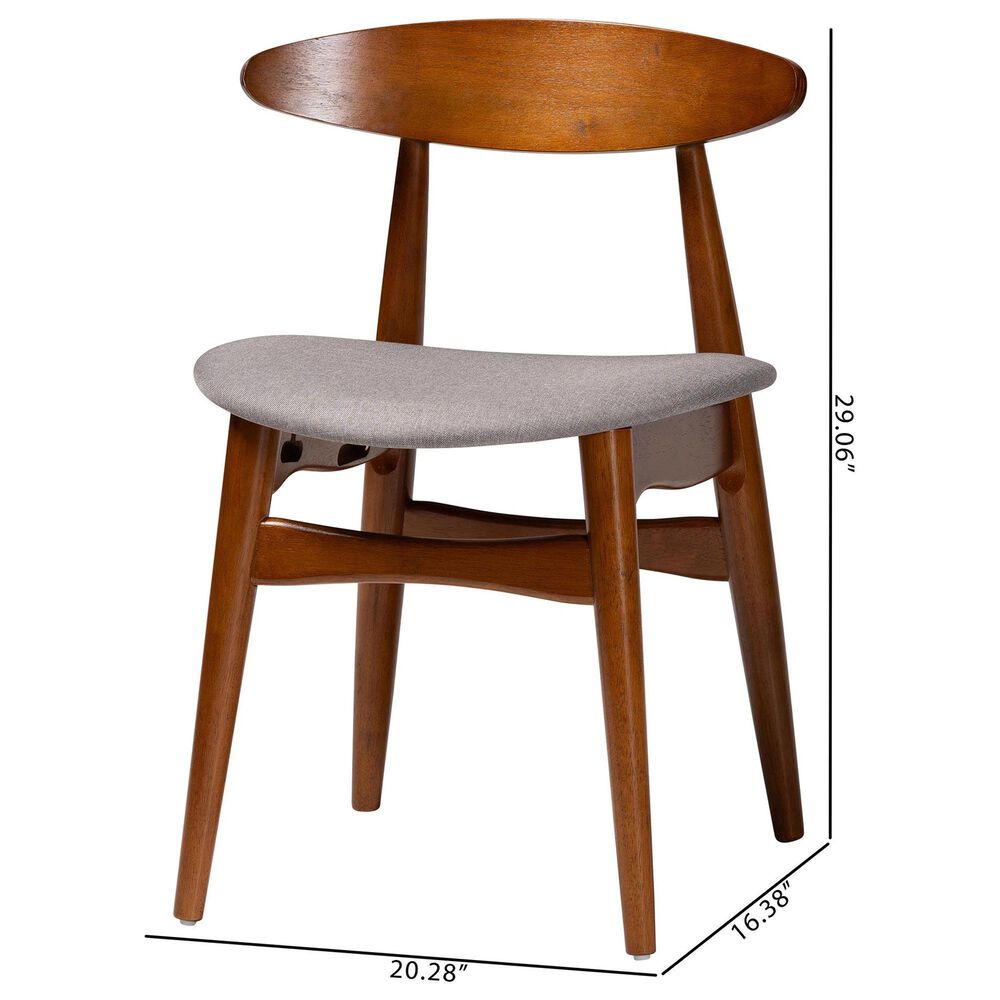 Baxton Studio Flora Side Chair in Oak Medium Brown (Set of 2), , large