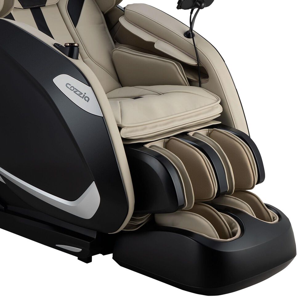 Cozzia Zen Duo Power Massage Chair with Ivory Cushion in Black, , large