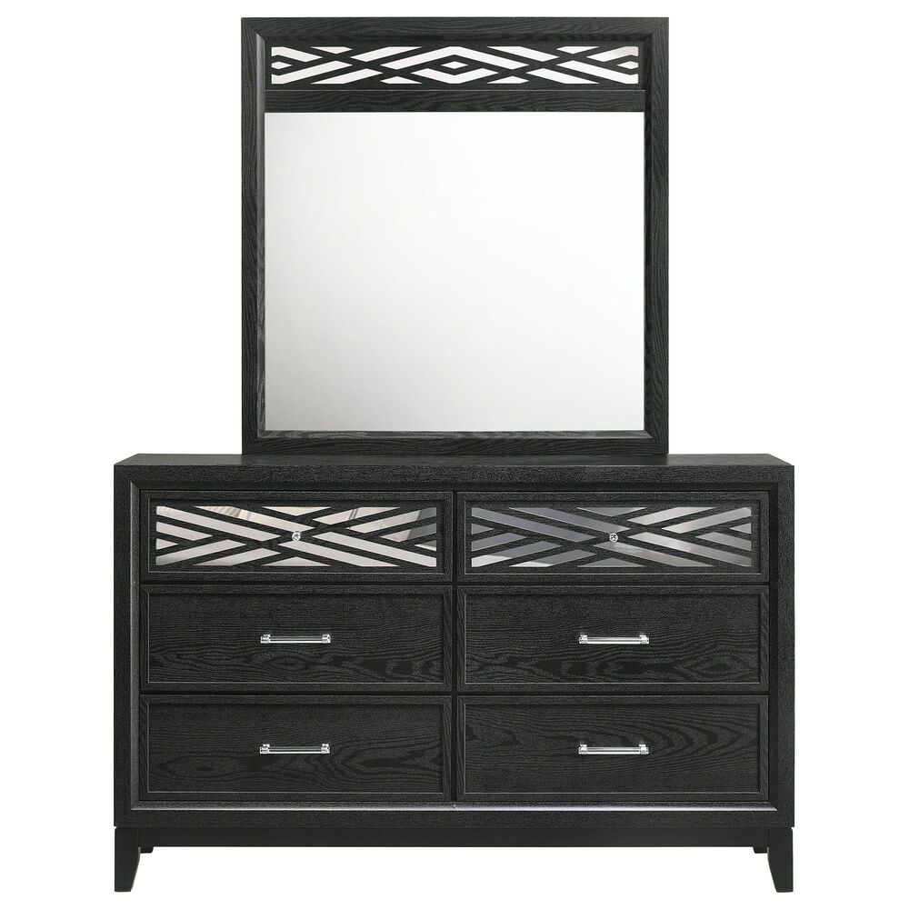 New Heritage Design Obsidian 4-Piece King Bedroom Set in Black, , large