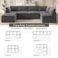 HOMLUX 6-Piece Mod Sectional with Chaise in Gray, , large