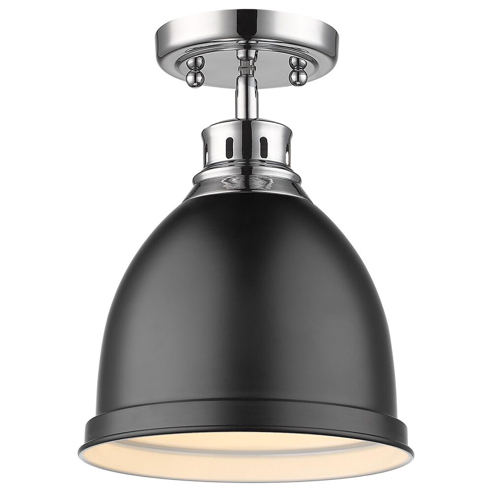 Golden Lighting Duncan Flush Mount in Chrome and Matte Black, , large