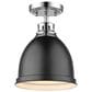 Golden Lighting Duncan Flush Mount in Chrome and Matte Black, , large