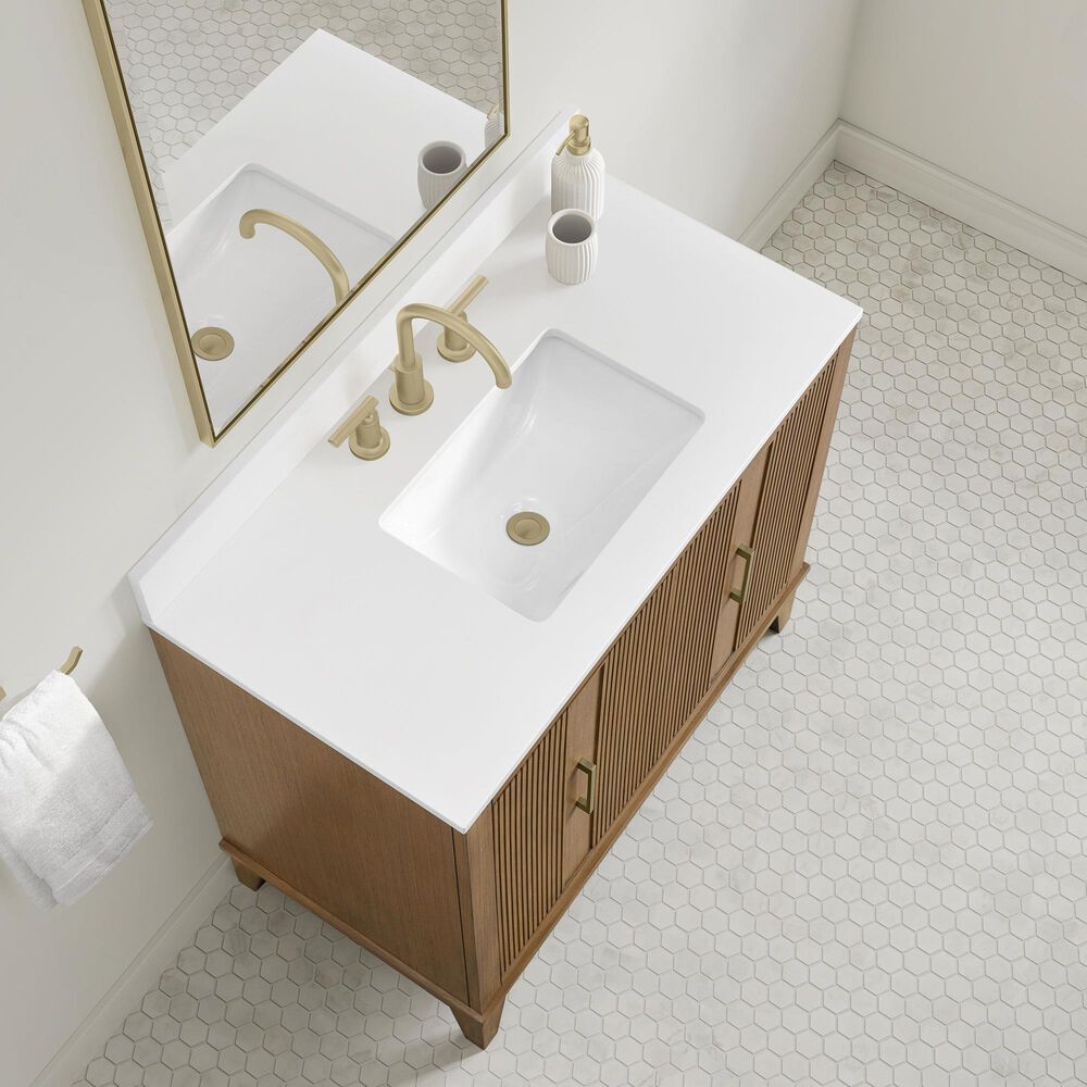 37B Fenwick 36" Single Bathroom Vanity in Kona with Glossy White Composite Stone Top and Backsplash, , large
