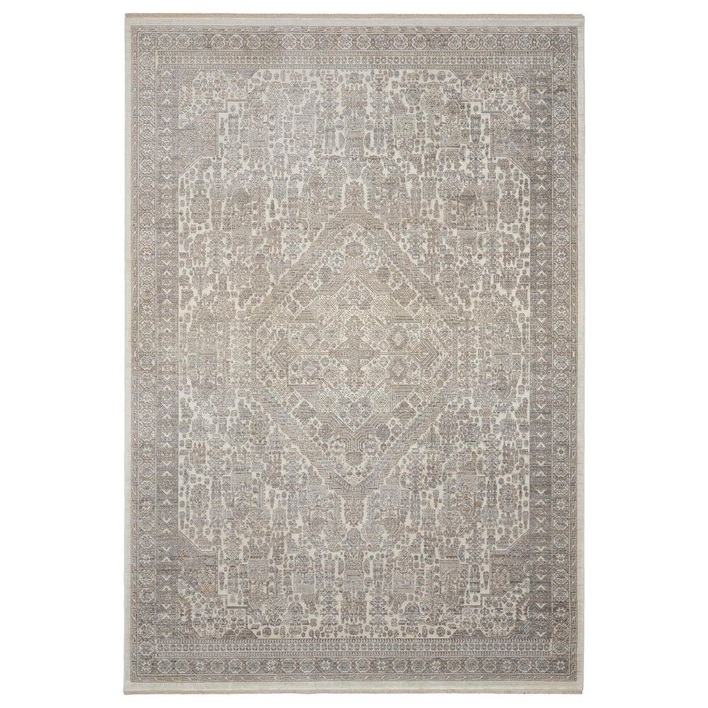 Nourison Lustrous Weave LUW02 5"3" x 7"9" Ivory and Beige Area Rug, , large