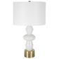 Uttermost Architect Table Lamp in White and Antique Brushed Brass, , large