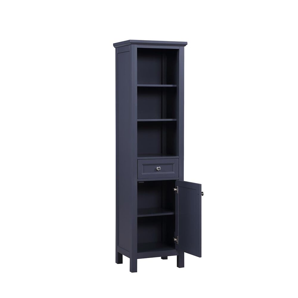 Aurafina Cunningham Free Standing Linen Closet in Harbor Blue, , large