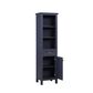 Aurafina Cunningham Free Standing Linen Closet in Harbor Blue, , large