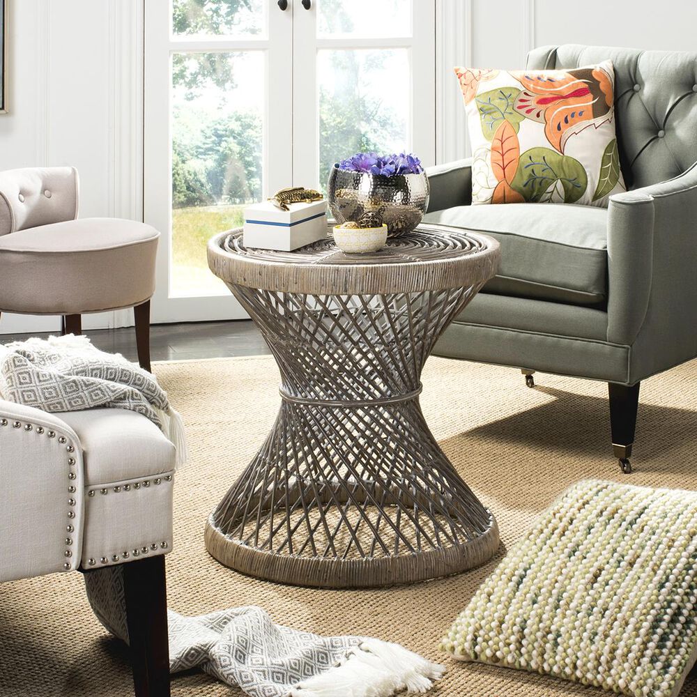 Safavieh Grimson Small Accent Table in Grey White Wash, , large