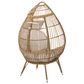 Hearth and Haven Serina Patio Teardrop Chair with Water Resistant Cushion in Natural, , large