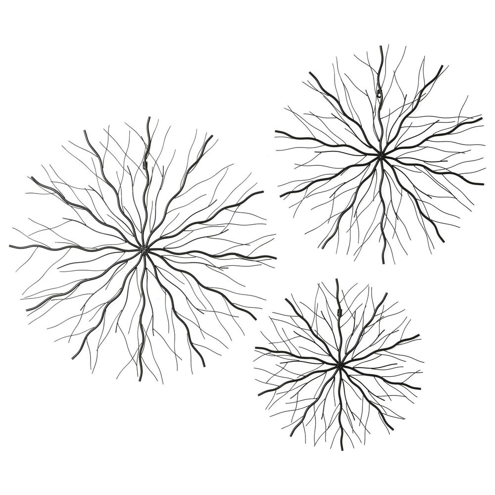 Maple and Jade 36.5" x 36.5" Abstract Wall Decor in Black (Set of 3), , large