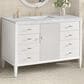 James Martin Vanities Myrrin 48" Vanity in Bright White with 3 cm Carrara White Marble Top, , large