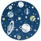 Safavieh Carousel CRK103 5"3" Round Navy and Ivory Kids  Area Rug, , large