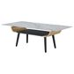 HOMLUX 47" Coffee Table with Marble Glass Top in Gray and Black, , large