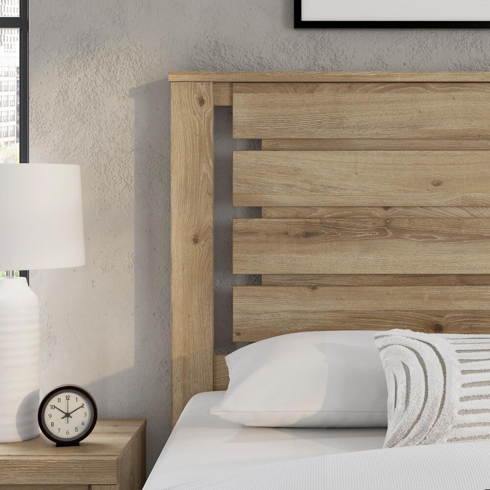 Ashley Brozmont King Panel Bed with Two Nightstands in Natural Brown, , large