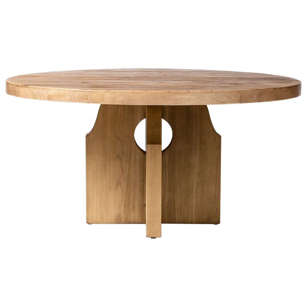 Four Hands Allandale Round Dining Table-Reclaimed Natural Elm-Natural Elm Veneer, , large