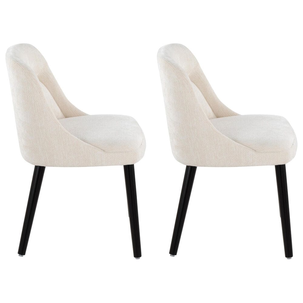 Lumisource Rina Side Chair with Cream Cushion in Black &#40;Set of 2&#41;, , large