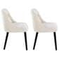 Lumisource Rina Side Chair with Cream Cushion in Black (Set of 2), , large