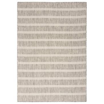 Nourison Positano POS03 Grey and Ivory 6" x 9" Indoor/Outdoor Area Rug, , large