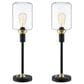 Lite Source Luken Table Lamp in Black and Antique Brass (Set of 2), , large
