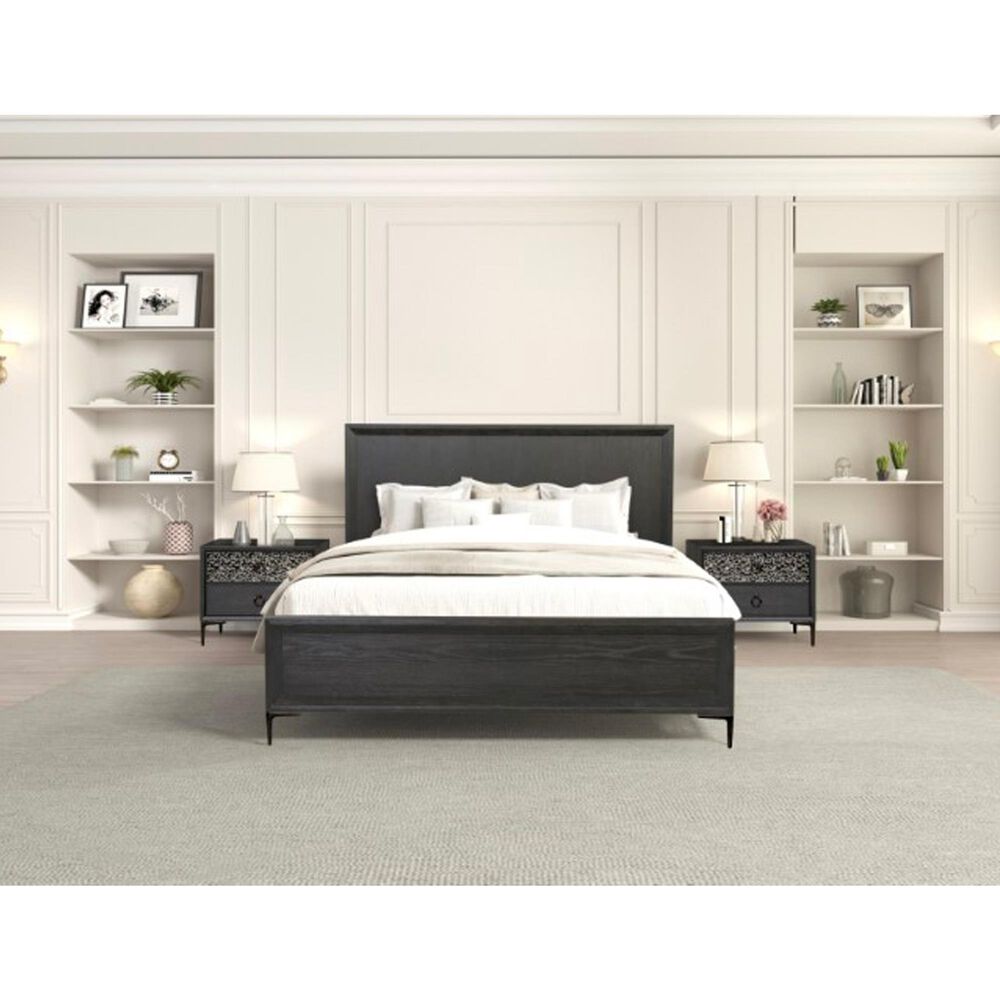 Furniture of America Bashford Queen Panel Bed in Natural Oak, , large