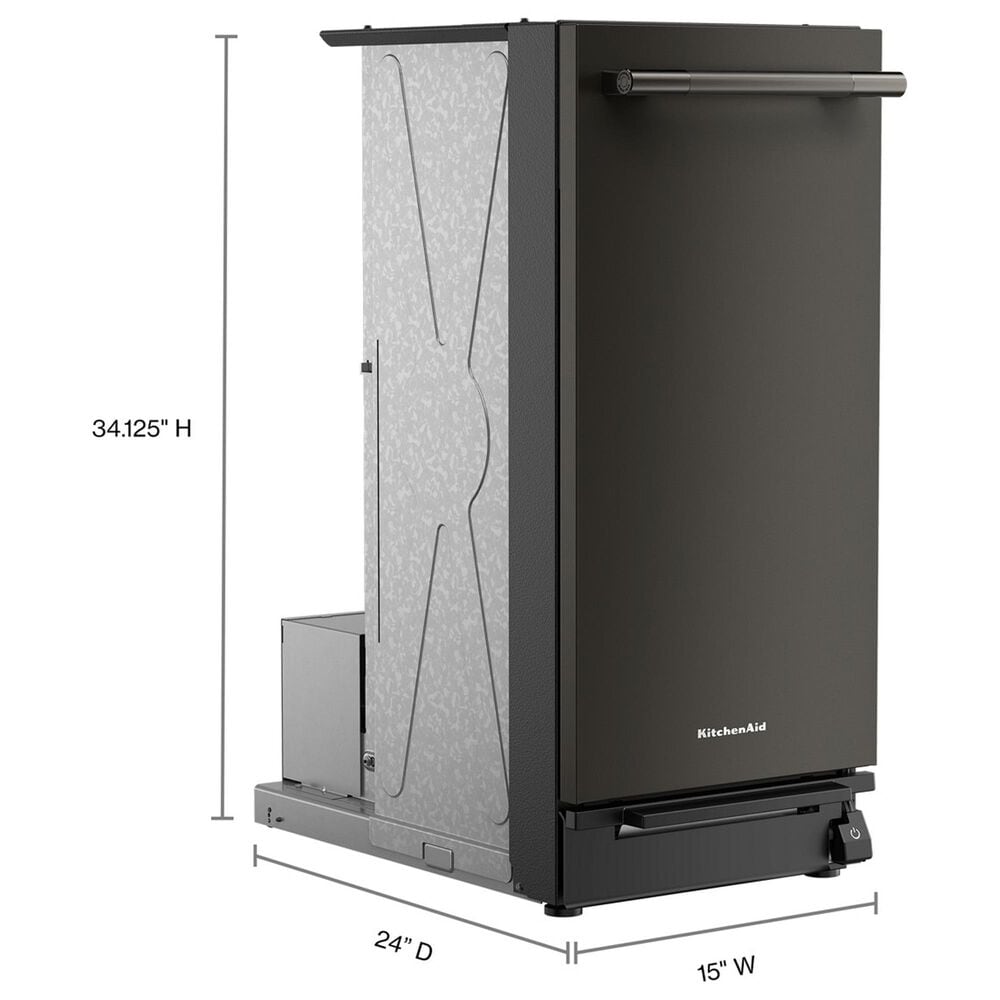KitchenAid 15" Built-In Trash Compactor with Odor Management System in Black Ore, , large