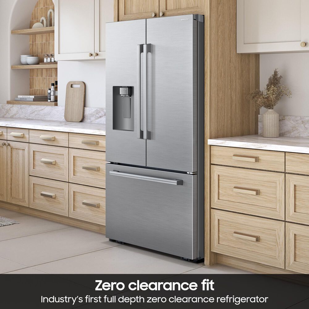 Samsung Bespoke AI 29 Cu. Ft. French Door Refrigerator with Zero Clearance Fit and Sphere Ice in Fingerprint Resistant Stainless Steel, , large