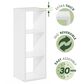 HOMLUX 3-Cube Reversible Open Back Bookshelf in White, , large