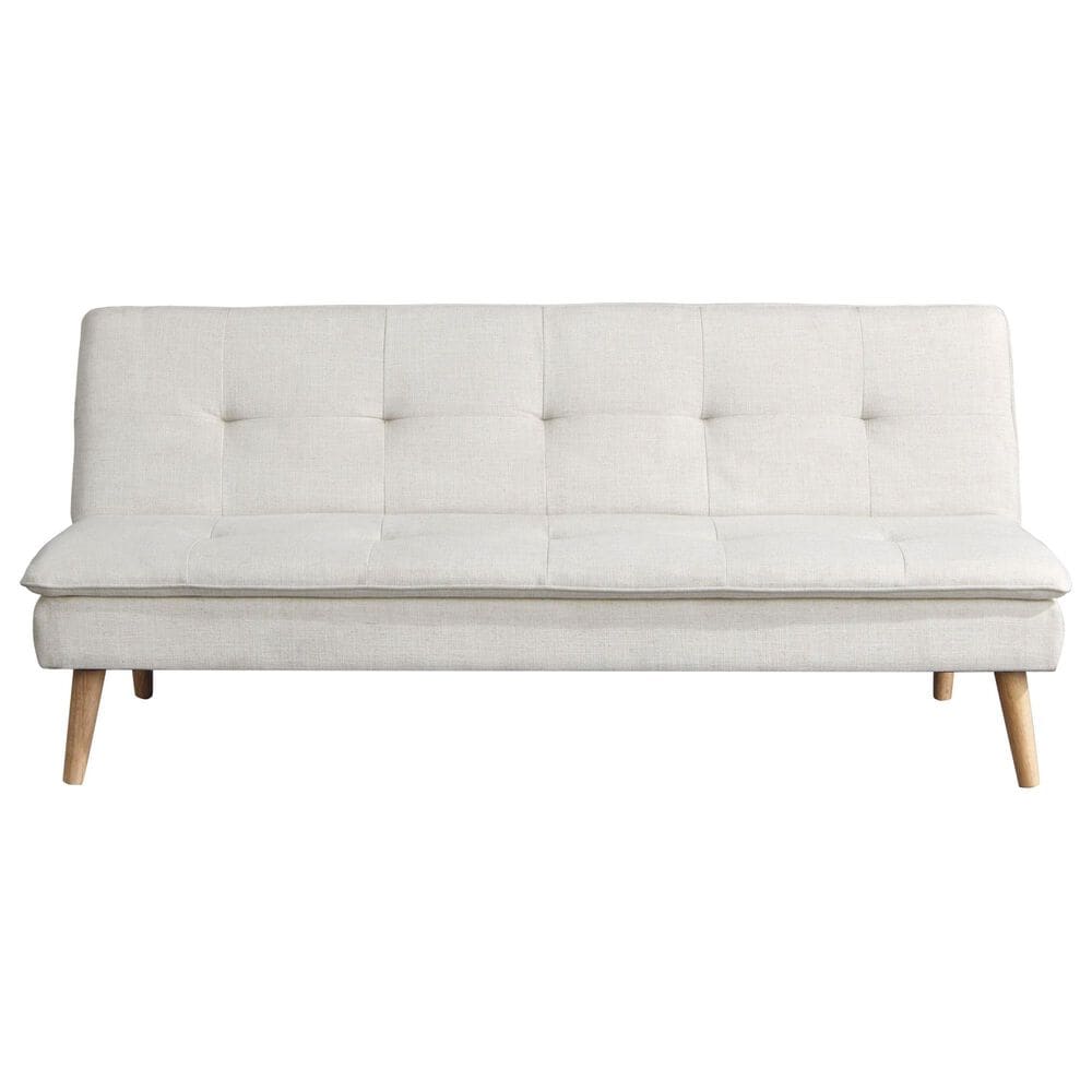 Lifestyle Solutions Tatum Convertible Sofa with Cream Cushion in Brown, , large