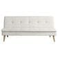Lifestyle Solutions Tatum Convertible Sofa with Cream Cushion in Brown, , large