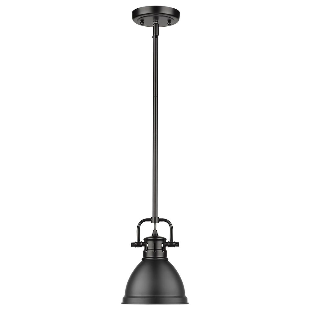 Golden Lighting Duncan Mini Pendant in Matte Black with Rod in Matte Black, , large