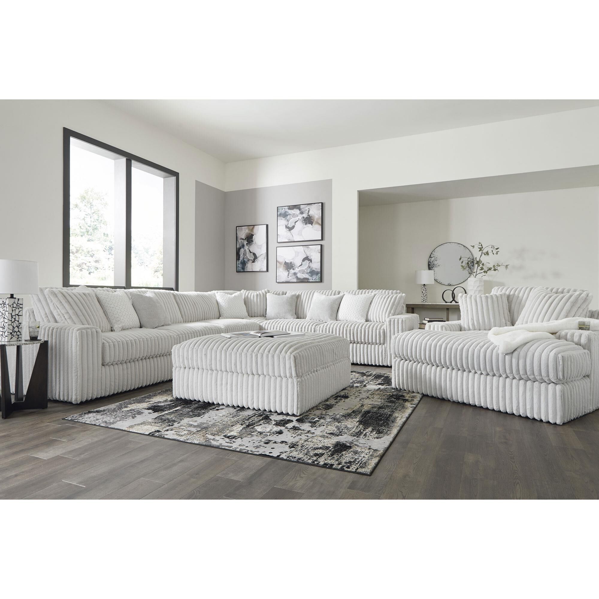 Ashley Stupendous Oversized Accent Ottoman in Alloy