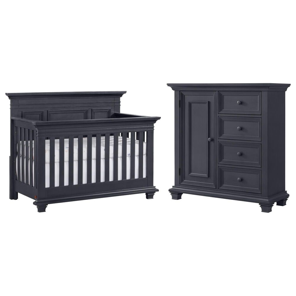 Oxford Baby Weston 2-Piece Crib and Chifferobe Nursery Set in Midnight Slate, , large