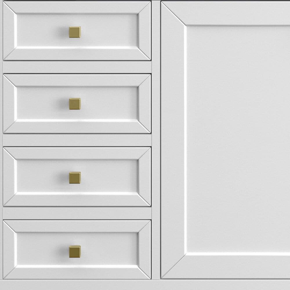 James Martin Vanities Chicago 60" Single Bathroom Vanity in Glossy White with 3 cm Eternal Jasmine Pearl Quartz Top, Rectangular Sink and FreePower Wireless Charger, , large