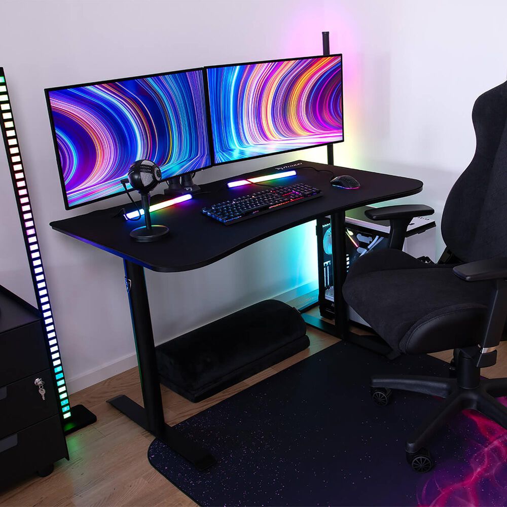 Arozzi Arena Small Gaming Desk in Pure Black, , large