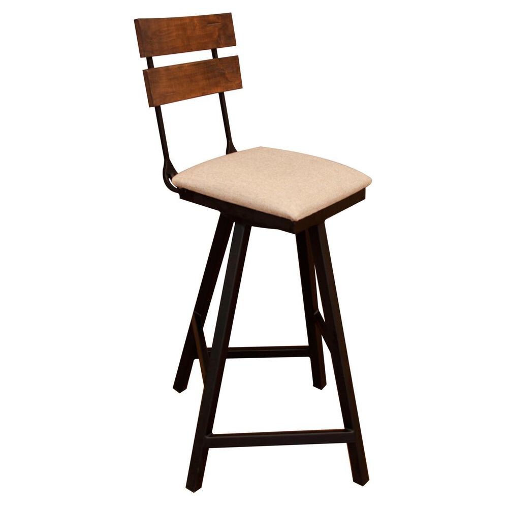Fallridge Pueblo White 30" Swivel Barstool in Brown, , large
