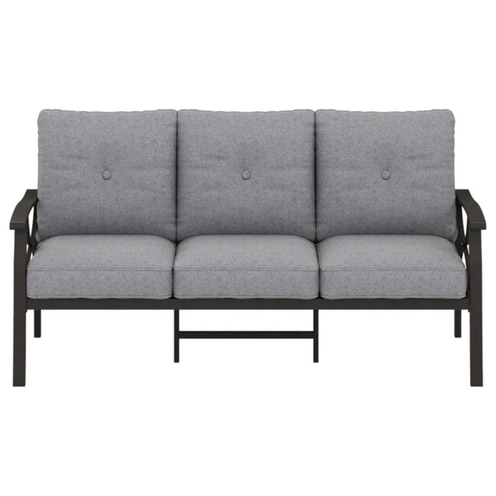 Hearth and Haven Outdoor Sofa with Khaki Metal Frame in Gray, , large