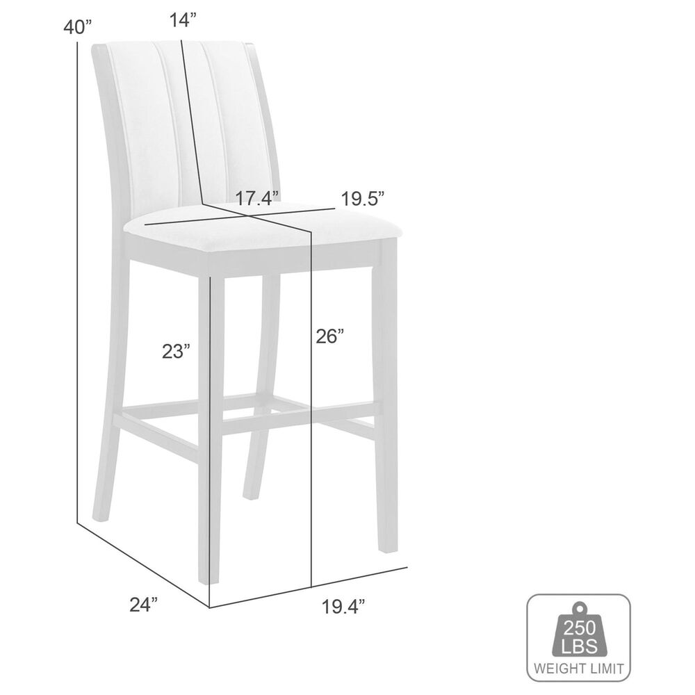 Armen Living Nolan 26" Counter Height Stool in Matte White, , large